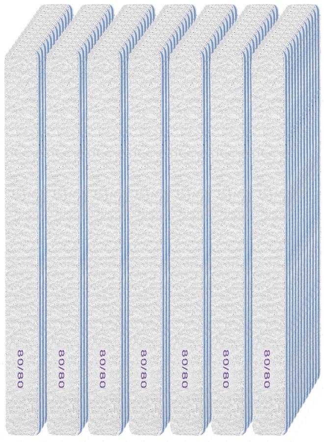 AojSup 100 Pcs 80/80 Grit Nail Files Bulk, Coarse Emery Boards for Acrylic Nails and Gel Nails, Nail File Double Sided 80 Grits Reusable Professional Nail Filers Pack Manicure Gray - Image 1